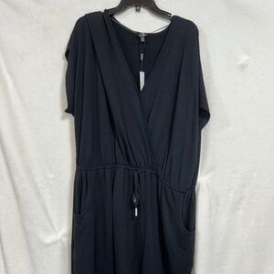 Cable & Gauge Women's Dress 3X Black Elastic Waist Drawstring Pockets NWT